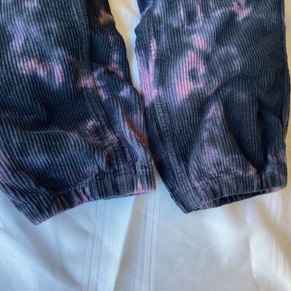 Purple Black Tie-Dye Corduroy Jogger Pants XS 100% Cotton (Teddy Fresh) - Picture 11 of 12